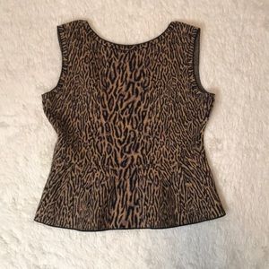 BCBG: Brown/Tan Leopard Top - Medium